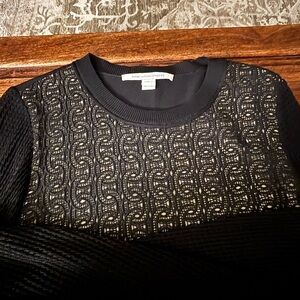 Vintage Diane vin Furstenberg Black Lace Patterned Dress